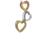 10K Rose, White and Yellow Gold Diamond Tri-Color Triple Heart Pendant Necklace by Heartland By Beverley Mitchell