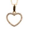 10K Rose Gold Diamond Open Heart Pendant Necklace