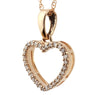 10K Rose Gold Diamond Open Heart Pendant Necklace