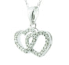 Heartland 10K White Gold 1/8 Cttw Diamond Double Interlocking Hearts Pendant