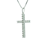 Heartland Stunning Diamond Cross In Pure 925 Sterling Silver Pendant