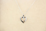 Heartland 10K Rose Gold and .925 Sterling Silver Diamond Accented Double Heart Pendant