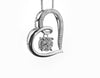 Heartland Diamond Cluster Heart Pendant Necklace In .925 Sterling Silver