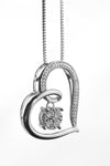 Heartland Diamond Cluster Heart Pendant Necklace In .925 Sterling Silver