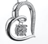 Heartland Diamond Cluster Heart Pendant Necklace In .925 Sterling Silver