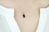 Heartland 10K Yellow Gold Diamond and Garnet Gemstone Pendant Necklace