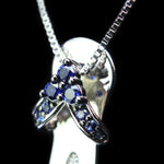 Heartland Diamond Accented Sapphire Beach Sandal Charm Pendant