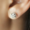 10K Rose and White Gold 1/4 Cttw Diamond Round Cluster Halo Stud Earrings (H Color, I2 Clarity)