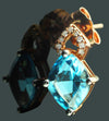 10K Rose Gold Earrings Featuring Natural Diamonds & Blue Topaz