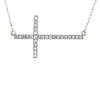 Heartland By Beverley Mitchell 10K White Gold Genuine Diamond Cross Necklace 1/6 carat