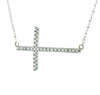 Heartland By Beverley Mitchell 10K White Gold Genuine Diamond Cross Necklace 1/6 carat