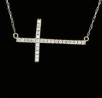 Heartland By Beverley Mitchell 10K White Gold Genuine Diamond Cross Necklace 1/6 carat