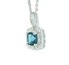 Breathtaking London Blue Topaz and 1/20 carat Diamond Pendant in Sterling Silver (925)