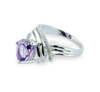 Stunning 1/15 cttw Diamond & Pink Amethyst Gemstone Ring in 925 Sterling Silver With 33 Diamonds