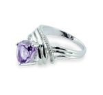 Stunning 1/15 cttw Diamond & Pink Amethyst Gemstone Ring in 925 Sterling Silver With 33 Diamonds