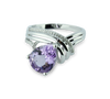 Stunning 1/15 cttw Diamond & Pink Amethyst Gemstone Ring in 925 Sterling Silver With 33 Diamonds