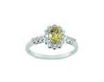 Elegant Citrine & White Created Sapphire Ring in 925 Sterling Silver