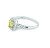 Elegant Citrine & White Created Sapphire Ring in 925 Sterling Silver