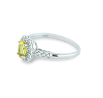 Elegant Citrine & White Created Sapphire Ring in 925 Sterling Silver