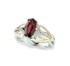 Diamond (1/15 cttw) & Garnet Gemstone Ring in 10K Rose (Pink) Gold And 925 Sterling Silver, Featuring 32 Diamonds