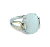 Classic 1/15 cttw Diamond & Created Opal Ring in 10K Rose Gold and 925 Sterling Silver