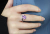 Stunning 1/15 cttw Diamond & Pink Amethyst Gemstone Ring in 925 Sterling Silver With 33 Diamonds