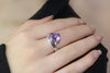 Stunning 1/15 cttw Diamond & Pink Amethyst Gemstone Ring in 925 Sterling Silver With 33 Diamonds