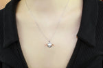 Gorgeous Created Opal Sphere, Planet, Orb, Ringed By Brilliant Diamonds (1/20cttw), Very Trendy, 10K Gold Pendant