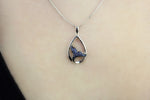 Elegant Whale / Dolphin Tail Pendant with stunning London Blue Topaz in Sparkling Sterling Silver (925)