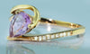 Brilliant Pink Amethyst And 1/20 cttw Diamond Ring In Elegant 10K Pink (Rose) Gold