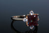 Stunning Created Alexandrite and Created White Sapphire Ring Set In Elegant 10K Rose (Pink) Gold