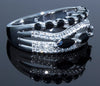 Stunning Onyx and White Topaz Statement Ring in 925 Sterling Silver with 60 gems!