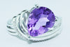 Stunning 1/15 cttw Diamond & Pink Amethyst Gemstone Ring in 925 Sterling Silver With 33 Diamonds