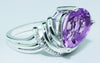 Stunning 1/15 cttw Diamond & Pink Amethyst Gemstone Ring in 925 Sterling Silver With 33 Diamonds