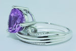 Stunning 1/15 cttw Diamond & Pink Amethyst Gemstone Ring in 925 Sterling Silver With 33 Diamonds