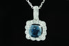 Breathtaking London Blue Topaz and 1/20 carat Diamond Pendant in Sterling Silver (925)