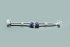 Delicate and Stylish Created Blue Sapphire With 1/15 cttw Diamonds Drop Earrings , Sterling Silver 925